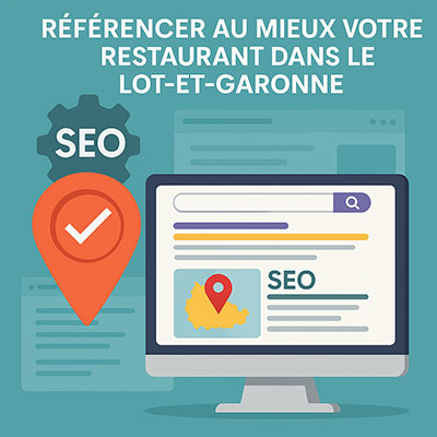 Illustration pour référencer au mieux votre restaurant dans le Lot-et-Garonne grâce au SEO local.<br />
